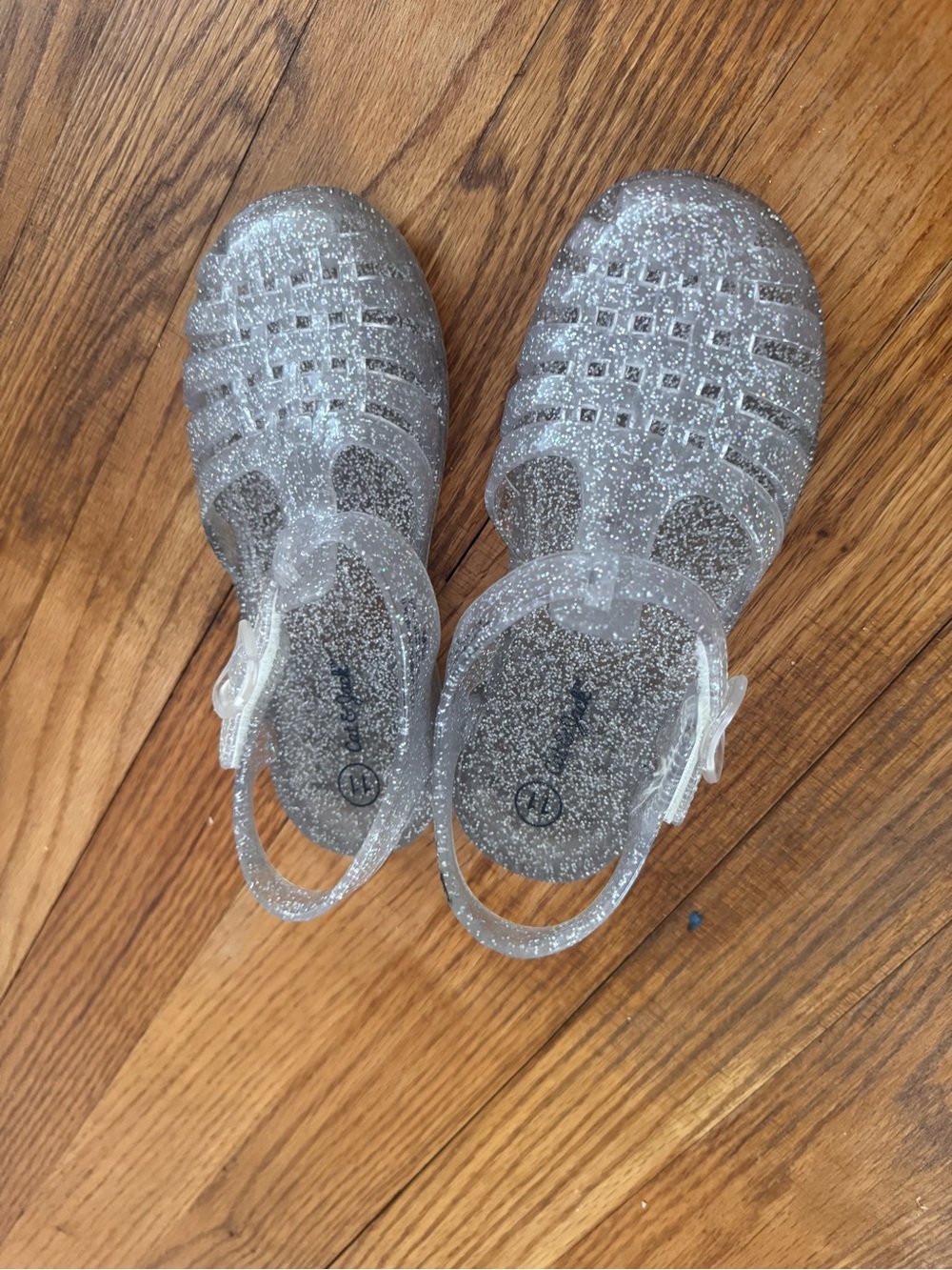 Cat & Jack Kids Sparkle Jelly Sandals - Clear Silver Glitter